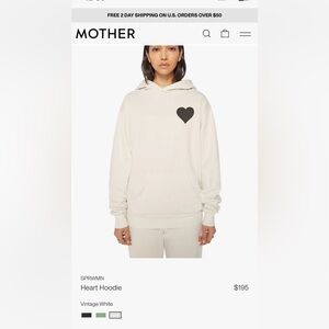 Sprwmn vintage heart hoodie mother sweater pocket size large preowned